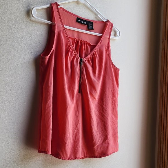 DKNY Jeans Petites Coral Tank Top Size Petite Small - Picture 2 of 12